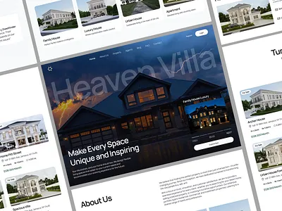 Heaven Villa – Real Estate Website Concept 3d animation branding design figma graphic design illustration logo motion graphics typography ui ux vector