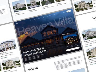 Heaven Villa – Real Estate Website Concept 3d animation branding design figma graphic design illustration logo motion graphics typography ui ux vector
