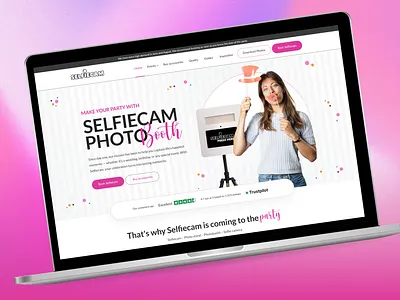 Selfie Photobooth Rental – Modern Event Landing Page Design clean creative design eventrental eventwebsite landing page minimal modern photobooth responsive saaslandingpage selfiebooth trustpilot ui uiux userexperience uxdesign webdesign website weddingphotobooth