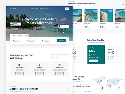 Landing Page Web Design about Travel Vacation ✨ branding design figma landingpage like tour website tourism travel travel landingpage travel web trip trip landing page trip website ui vacation vacation website web web design webdesign