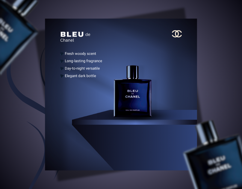 Perfume Ad ad ads chanel dribble graphic design identity illustrator linkedin perfume socialmedia trend trending