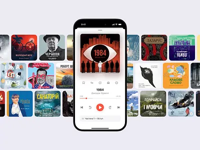 Abuk Mobile App — Audiobook Player Screen animation app design design design studio graphic design illustration interaction interface landing mobile motion graphics ui user experience user interface ux web app design website website design