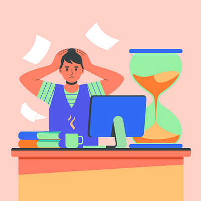 Workplace Pressure Concept Illustration burnout conceptart corporate deadline graphicdesign illustration vectorart worklife workstress