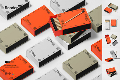 Matches Box Mockup Set branding danger high resolution match box matchbook matches box matches box mockup set mock up mockups photo realistic realistic mockup smart object