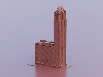 Book Tower - Clay 3d 3d illustration 3d modelling blender book c4d clay cycles design detroit illustration red render tower violet