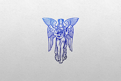 Muse angel art beauty branding design graphic design greece icon illustration logo logo design lyre muse music play vector wings