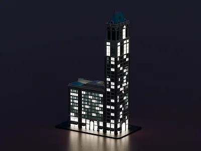 Book Tower - Dark 3d blender book building c4d cycles dark design illustration render rendering skyscraper tower