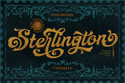 Sterlington Ornament Font classic font display font elegant font ethnic font fancy script label font ornamental font script font sterlington ornament font victorian font victorian frame vintage font