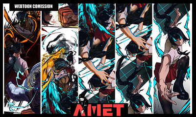 high-octane Webtoon packed with explosive combat art black and white character design comic comic book drawing manga