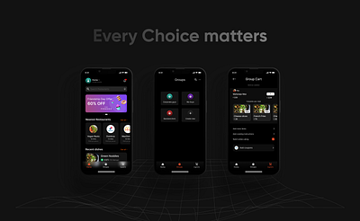 Group food ordering app app app design darkmode design food mobile ui ux