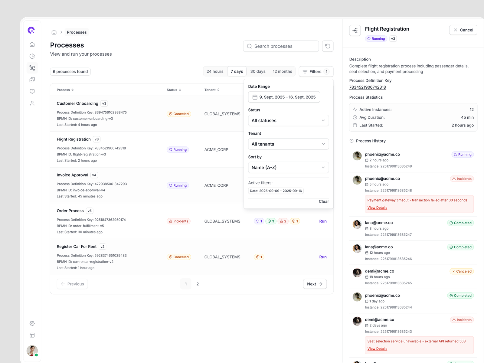 Camunda Platform Home Dashboard camunda dashboard processes startpage webdesign