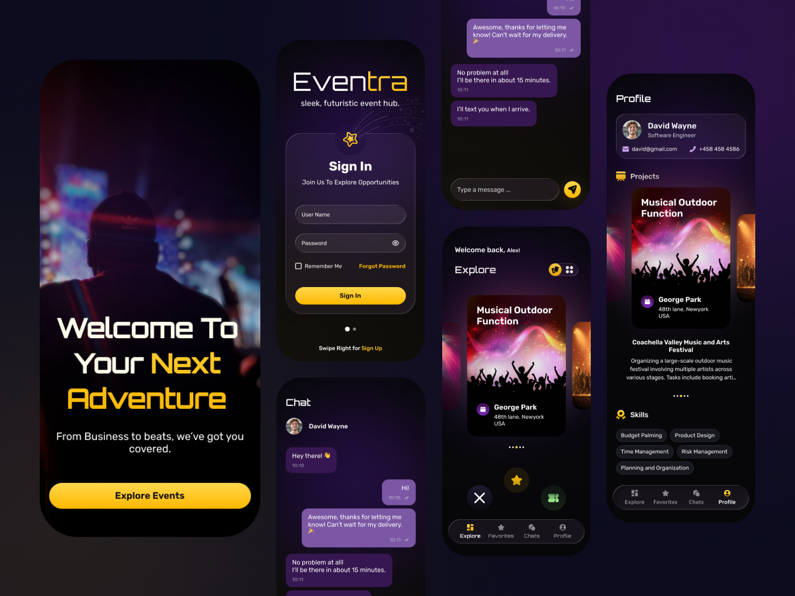 Eventra - Event App design discover events festival mobile app mobile ui treinetic ui uiux ux