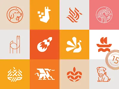 LogoLounge 15 Selected Logos boat dog dragon lineart llama logo logolounge peacock pets planet rocket viking