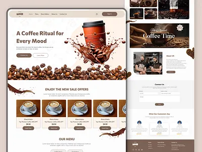 Coffee Website Design cafe website coffee coffee beans coffee product coffee website landing page modern coffee mood cafe ux web design website