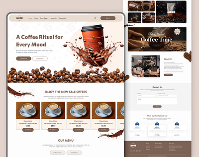 Coffee Website Design cafe website coffee coffee beans coffee product coffee website landing page modern coffee mood cafe ux web design website