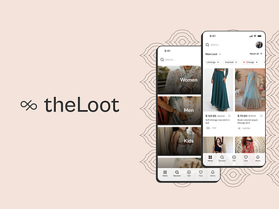The Loot — Indian Circular Fashion Branding app beauty branding circular economy cultural identity design digital products graphic design infinity logo luxury neutral tones patterns simplicity south asian fashion sustainable branding traditonal clothing ui visual identity z1