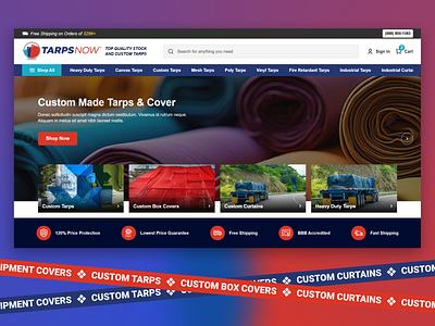 TarpsNow – Industrial eCommerce UI by Pixlogix branding css design design graphic design illustration logo design pixlogix responsive design ui web design web development