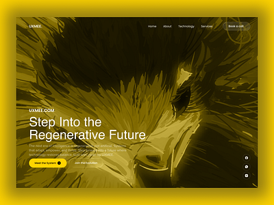 AI Landing Page for regenrative future ai ai graphic ai website artificial intelligence design ui uxmee web design webdesign website design