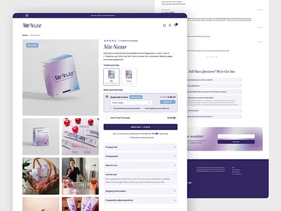 Nite Nectar Product Page Redesign — High-Converting Ecommerce UX conversion design cro ecommerce ecommerce redesign health wellness high converting landing landing page nutrition online store product page redesign shopify supplements ui ux uxui website website redesign