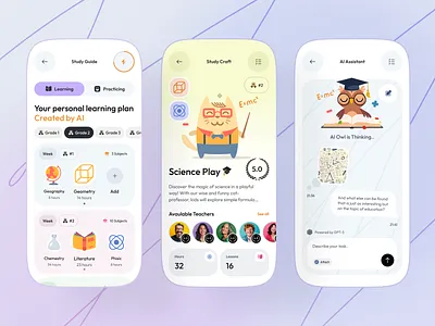 AI-Powered Learning App app app design design e learning e learning app education education app learning mobile mobile app online education design ui ux