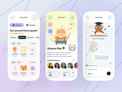 AI-Powered Learning App app app design design e learning e learning app education education app learning mobile mobile app online education design ui ux