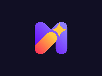 Magic AI or Magic IQ abstract ai logo artificial intelligence creative brand data digital product geometric innovation iq logo letter mark m letter magic logo saas startup symbol tech technology ui