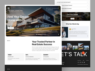Real Estate Website clean landing page luxury design minimal modern design realestate ui uiux ux website