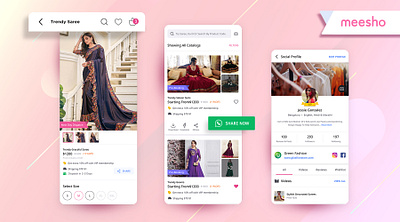 Meesho App screens branding design graphic design interaction mobile app ui ux