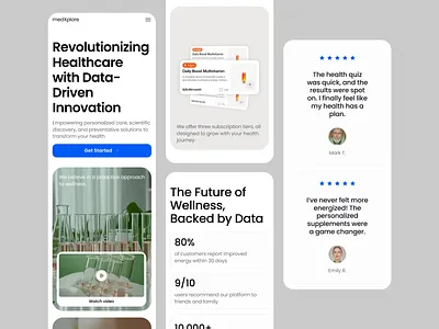 Responsive Healthcare Landing Page (Mobile) health landing health medical mobile ui vitamins