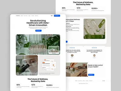 Healthcare Landing Page — Modern & Data-Centric health landing medical minimalistic pills vitamins
