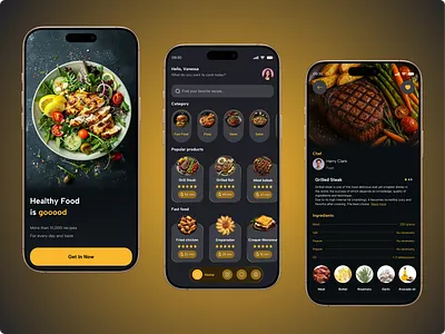 Food Recipe app app design application cooking training food app mobile app modern design recipe app ui ui app ui mobile design uiux ux