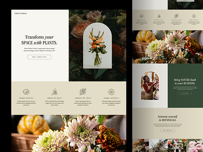 Floral Shop Website botanical floral shop florist framer web design webflow