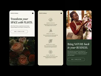 Floral Shop Website botanical floral shop mobile design responsive design web design