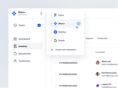 Workspace - Accounting Web App account active adjust app application change changing design details hover modal modern popup switch ui ui design ux vibrant workspace