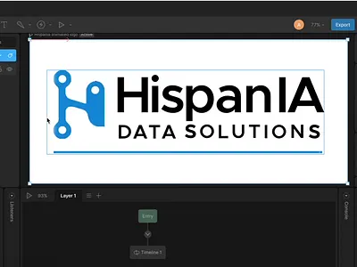 animated logo hispanIA 3d animation branding design graphic design illustration logo motion graphics typography ui ux vector