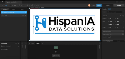 animated logo hispanIA 3d animation branding design graphic design illustration logo motion graphics typography ui ux vector