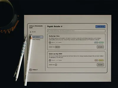 Kollektives Gedächtnis app documentation newsfeed saas ui ux web wireframe
