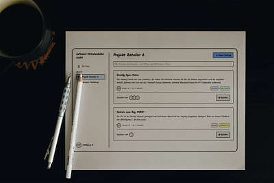 Kollektives Gedächtnis app documentation newsfeed saas ui ux web wireframe