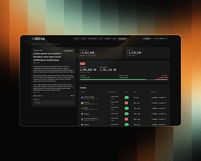 Crypto Governance Voting UI app blockchain crypto cyberpunk dark mode dashboard defi fintech ui ux web web3