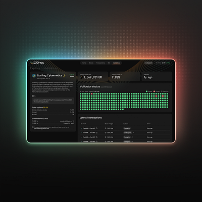 Validator Dashboard UI analytics app blockchain branding crypto dashboard defi explorer staking ui ux validator web web3