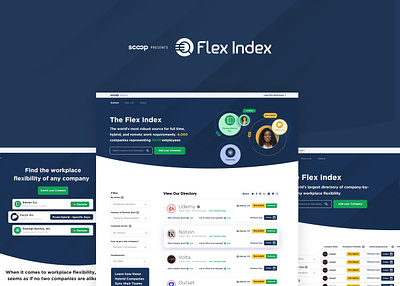 Flex Index launched. Data Rich insight for the future of work branding data landing page logo office remote remote work we webflow website work