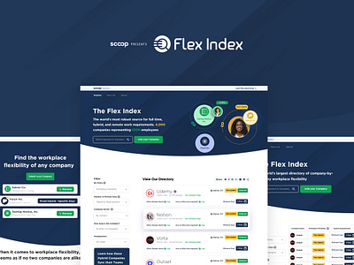 Flex Index launched. Data Rich insight for the future of work branding data landing page logo office remote remote work we webflow website work