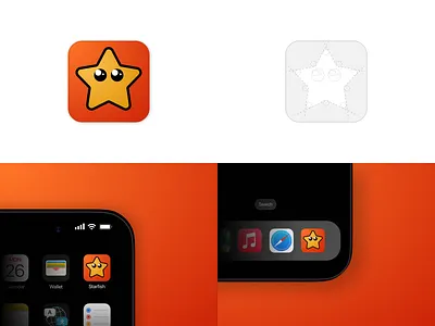 Playful Starfish App Icon app branding app icon bold outline flat icon geometric icon ios app icon mascot logo minimal logo mobile app design playful design star icon starfish