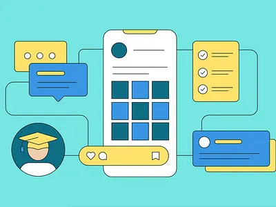 Social media management flat illustration social media vector