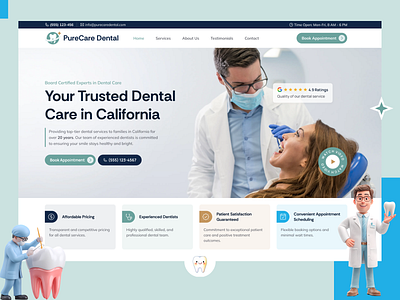 PureCare Dental – Dental Clinic UI by Pixlogix branding css design graphic design illustration logo design pixlogix responsive design ui web design web development
