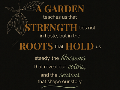 Roots of Strength – Botanical Typography Concept botanical design branding creative direction figma inspiration packaging concept poster typography