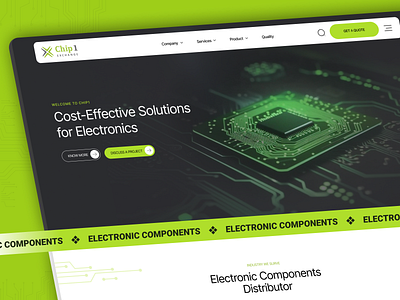 Chip1 – Electronics B2B Web UI by Pixlogix css design design graphic design illustration pixlogix responsive design web design web development wordpress development