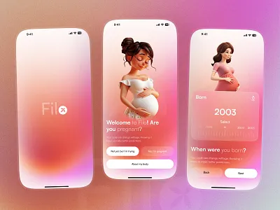 Pregnancy Tracker mobile App app app design baby app baby tracker app family app healthcare ios minimal mobile mobile app motherhood app parenting app parenting tech period period tracker pregnancy pregnancy app pregnancy journey splash screan wellness app