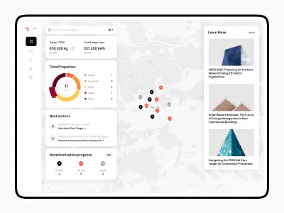 MapMortar - Decarbonisation Platform Design carbon tracking cleantech ui dashboard design data visualization decarbonisation tool energy monitoring environmental data mapmortar net zero platform platform interface portfolio management property analytics proptech design real estate tech saas platform sustainability dashboard sustainability platform ui design ux design