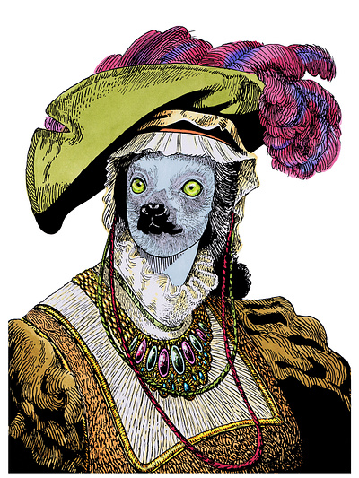 𝑳𝒂𝒅𝒚 𝑳𝒆𝒎𝒖𝒓 animal character fantasy illustration hand drawn illustration low brow magic realism visionary art